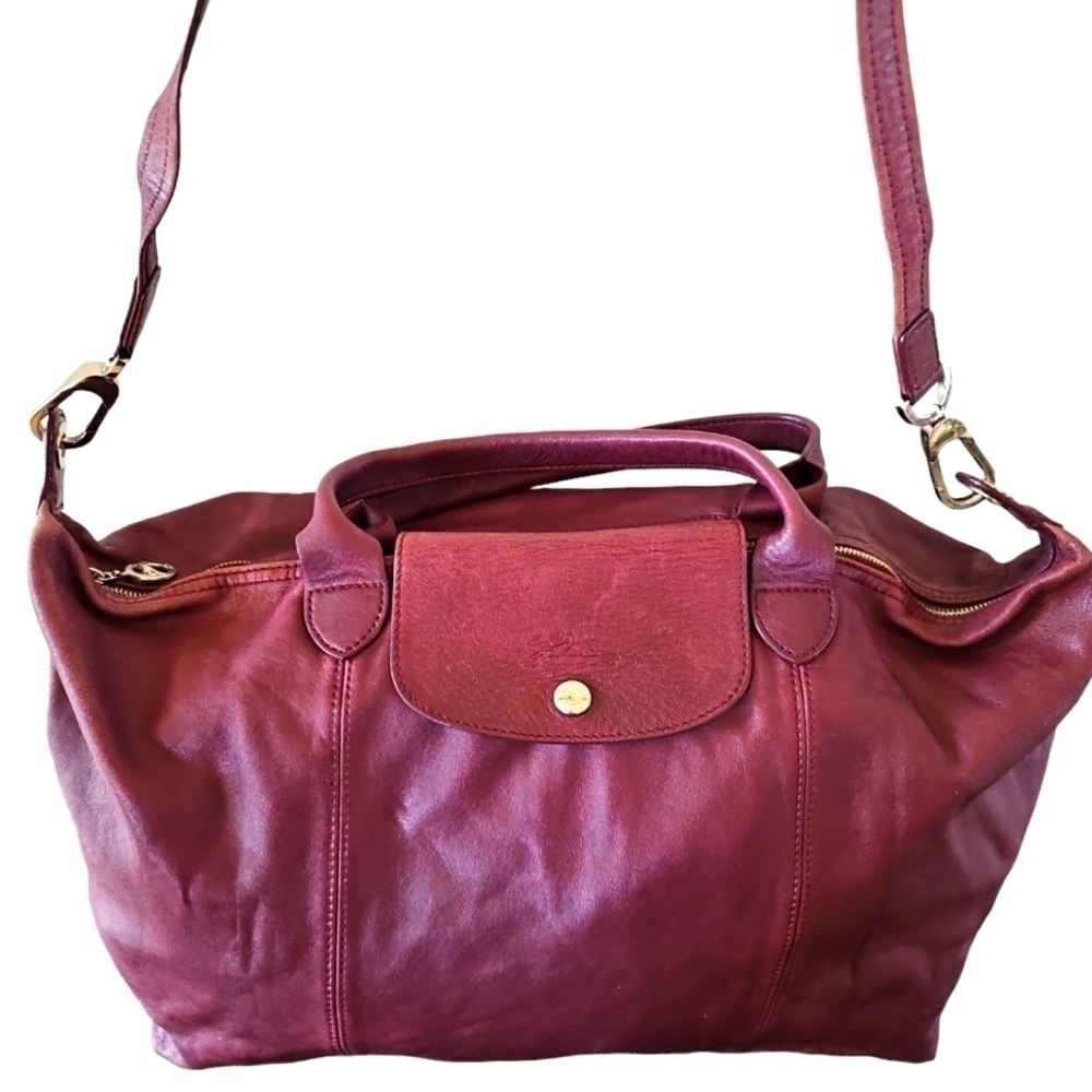 Elegant Burgundy Leather Tote Bag